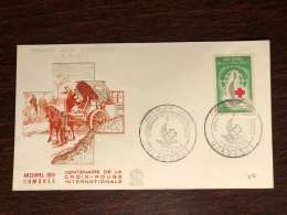 COMOROS COMORES FDC COVER 1963 YEAR RED CROSS HEALTH MEDICINE STAMPS - Isole Comore (1975-...)