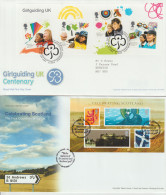 Great Britain: 10 FDC Franked W/souvenir Sheets Or Booklet Panes. Postal Weight Approx 200 Gramms. Please Read  - 2001-2010 Dezimalausgaben