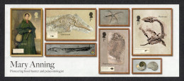 Great Britain UK, 2024, Prehistoric Animals,Mary Anning,Fossil Hunter, Natural History Museum,Set Of 4v, MS MNH (*) - Ongebruikt