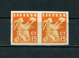 Lithuania 1940 Mi. 439U Sc 319 Imperforated As A Pair MNH** - Lituania