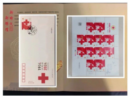 China 2024/2024-2 The 120th Anniversary Of The China Red Cross Society Stamp Full Sheet MNH (with Official Pack & FDC) - Blocks & Kleinbögen