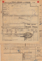 Chemins De Fer PLM - 5 Documents Transport Marchandises De Auxonne (21) à Andelot (52) - Années 1927 à 1939 - Transportmiddelen