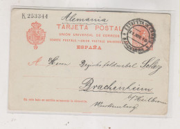 SPAIN BARCELONA 1910 Postal Stationery To Germany - Cartas & Documentos