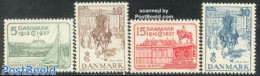 Denmark 1937 Royal Silver Jubilee 4v, Mint NH, History - Nature - Sport - Transport - Kings & Queens (Royalty) - Horse.. - Unused Stamps