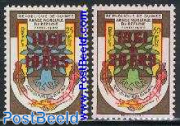 Guinea, Republic 1961 Refugees 2v (red Overprints), Mint NH, History - Various - Refugees - Int. Year Of Refugees 1960 - Refugees