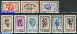 Ivory Coast 1960 Definitives, Masks 9v, Mint NH, Various - Folklore - Unused Stamps