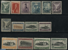 Greece 1927 Definitives 14v, Unused (hinged), Religion - Transport - Cloisters & Abbeys - Ships And Boats - Art - Arch.. - Nuovi