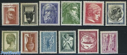 Greece 1954 Definitives 12v, Unused (hinged), Religion - Various - Greek & Roman Gods - Money On Stamps - Art - Sculpt.. - Neufs