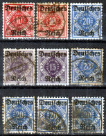 ⁕ Germany, Deutsches Reich 1920 ⁕ Dienstmarke / Official Stamps, Overprint On Bayern Mi.53-55 ⁕ 9v Used - Dienstmarken