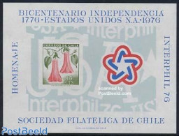 Chile 1976 US Independence Imperforated S/s, Mint NH, History - Nature - US Bicentenary - Flowers & Plants - Chili