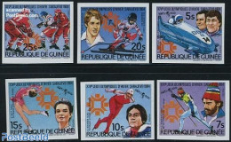 Guinea, Republic 1984 Olympic Winter Games 6v Imperforated, Mint NH, Sport - (Bob) Sleigh Sports - Ice Hockey - Olympi.. - Hiver