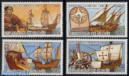 Guinea, Republic 1985 Columbus 4v, Mint NH, History - Transport - Explorers - Ships And Boats - Explorers