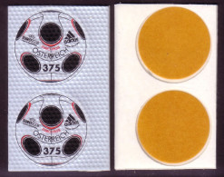 Rare Printing Austria MNH Pair Adidas Soccer Football - Printed On Polymer Plastic - Unusual - Scarce As Pair - Neufs