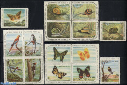 Cuba 1961 Christmas, Animals 3x5v, Mint NH, Nature - Religion - Animals (others & Mixed) - Birds - Butterflies - Parro.. - Nuovi