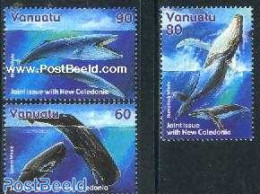 Vanuatu 2001 Whales 3v, Mint NH, Nature - Sea Mammals - Vanuatu (1980-...)