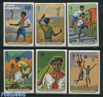 Guinea, Republic 1974 Scouting 6v, Imperforated, Mint NH, Sport - Basketball - Scouting - Baloncesto
