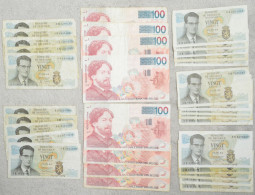 Belgique / Belgium • 8x 100 Francs • 25x 50 Francs • Paper Money / Billets Circulés • [24-455] - [ 9] Colecciones