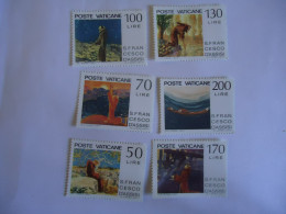 VATICAN MNH  STAMPS SET 6   S.FRACESCO ASSISI   PAINTINGS1977 - Religious