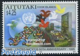Aitutaki 1995 50 Years UNO 1v, Mint NH, History - United Nations - Aitutaki