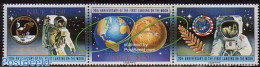 Niue 1989 Moonlanding Anniversary 3v [::], Mint NH, Transport - Various - Space Exploration - Globes - Geography