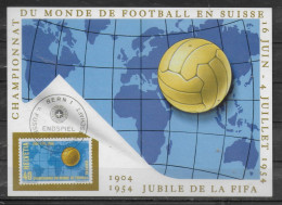 SUISSE  Carte Maxi  Cup 1954   Football  Soccer  Fussball Fermeture ( Copie ) - 1954 – Suisse