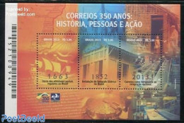 Brazil 2013 350 Years Post S/s, Mint NH, Science - Transport - Telecommunication - Post - Ships And Boats - Unused Stamps