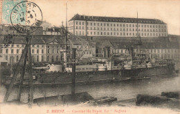 FRANCE - Brest - Caserne Du Dépôt Le "Suffren" - Vue Panoramique - Un Bateau - Carte Postale Ancienne - Brest