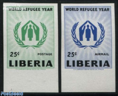 Liberia 1960 World Refugee Year 2v, Imperforated, Mint NH, History - Refugees - Refugees
