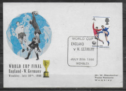 GRANDE BRETAGNE  Carte FDC  Cup 1966 Football Soccer Fussball Finale Angleterre Allemagne - 1966 – Inghilterra