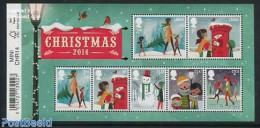 Great Britain 2014 Christmas S/s With Barcode, Mint NH, Religion - Christmas - Mail Boxes - Unused Stamps