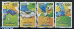 Cuba 2014 World Cup Football Brazil 4v, Mint NH, Sport - Football - Unused Stamps