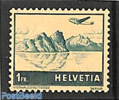 Switzerland 1941 1Fr, Stamp Out Of Set, Mint NH, Transport - Aircraft & Aviation - Neufs