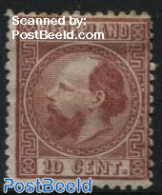 Netherlands 1867 10c, Type II, Perf. 13.5, Unused, Brown At Top, Unused (hinged) - Unused Stamps