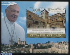 Vatican 2015 Pope Travels, Jerusalem S/s, Joint Issue Israel, Mint NH, Religion - Various - Churches, Temples, Mosques.. - Neufs