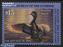 United States Of America 2000 Migratory Bird Hunting Stamp 1v, Mottled Duck, Mint NH, Nature - Birds - Ducks - Hunting - Unused Stamps