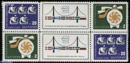 Bulgaria 1968 Scandinavian Co-operation 2x2v, Mint NH, History - Transport - Flags - Philately - Ships And Boats - Nuevos
