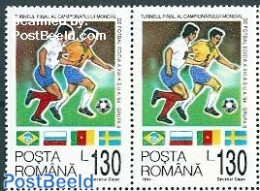 Romania 1994 Football Championships 1v, ERROR: Orange Shirt Instead Of Yellow, Mint NH, Sport - Football - Nuevos