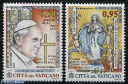 Vatican 2015 Jubilee Of Mercy 2v, Mint NH, Religion - Angels - Pope - Religion - Neufs