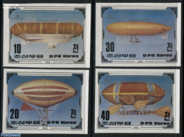 Korea, North 1982 Balloons 4v, Imperforated, Mint NH, Transport - Balloons - Airships