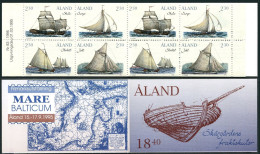 Finland-Aland 109-112a Booklet, MNH. Mi 95-98 WH 3. Sailing Ships 1995. Cargo. - Aland