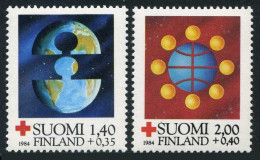 Finland B233-B234, MNH. Mi 946-947. Red Cross-1984. Globe Puzzle, Communication. - Neufs