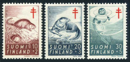 Finland B160-B162, MNH. Mi 536-538. Anti-tuberculosis, 1961. Muskrot,Otter,Seal. - Ungebraucht