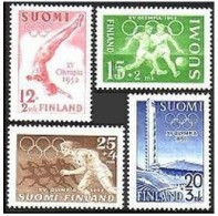 Finland B110-B113, MNH. Mi 399-402. Olympic Helsinki-1952. Diving, Soccer,Runner - Neufs