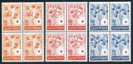 Finland B151-B153 Blocks/4, MNH. Michel 499-501. Red Cross-1958. Berries. - Neufs