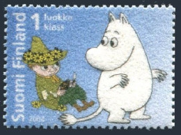Finland 1218 Embossed, MNH. Snufkin And Moomintroll, 2004. - Unused Stamps