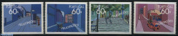 Portugal 1990 Greeting Stamps 4v (from Booklet), Mint NH, Nature - Transport - Various - Flowers & Plants - Mail Boxes.. - Nuevos