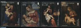 Turks And Caicos Islands 2015 Christmas, Titian Paintings 4v, Mint NH, Religion - Christmas - Art - Paintings - Noël