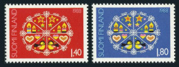 Finland 783-784,MNH.Michel 1066-1067. Christmas 1988,snowflakes. - Ongebruikt