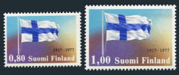 Finland 604-605,MNH.Michel 619-620. Independence,60th Ann.1977.Flag. - Nuevos