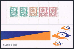 Finland 555b Booklet,MNH.Michel MH 25. Definitive 1990.Coat Of Arms. - Ongebruikt